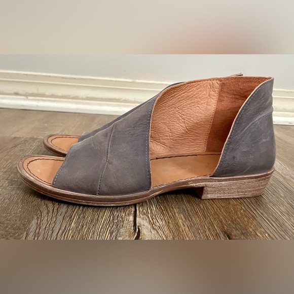 Free People Sandals Shoes Women’s US 7 Mont Blanc Leather Gray Brown Boho - Picture 2 of 15